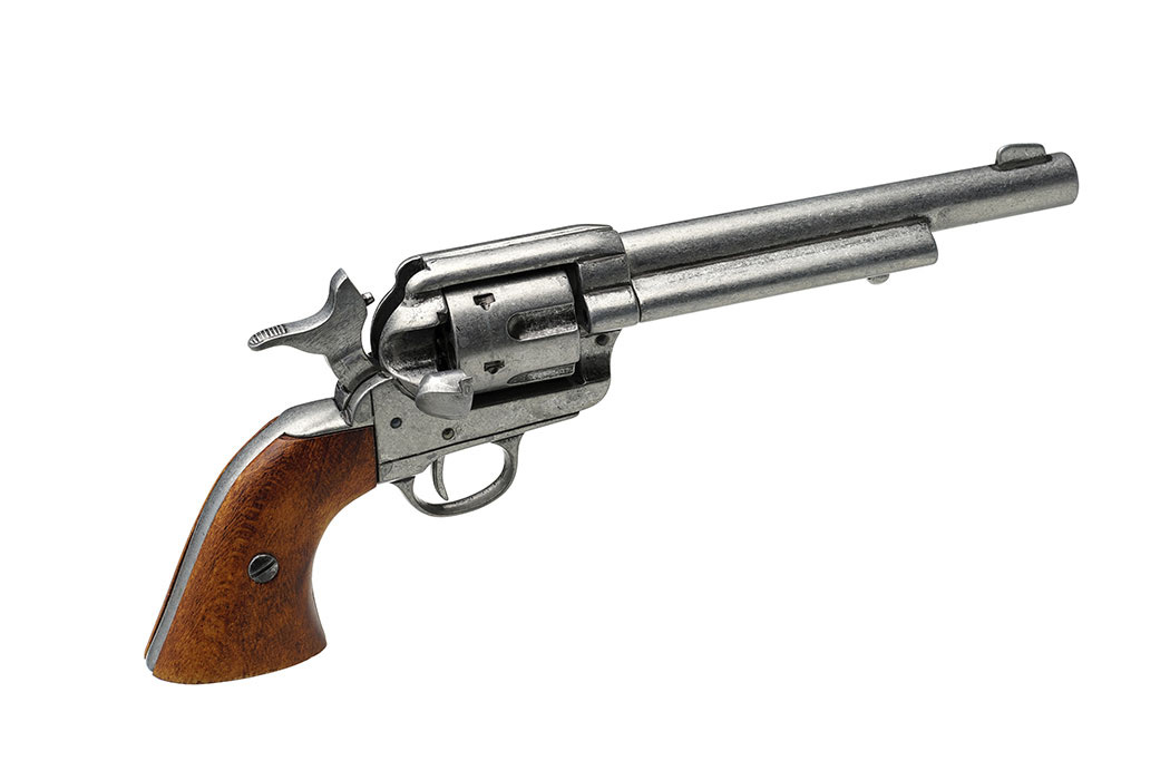 Revolver-pistol-isolated-on-a-white-background-